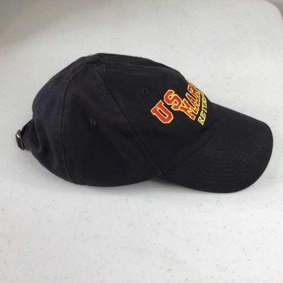 U.S. Marines Retired Embroidered Black Hat Adjustable Buckle Vented Unisex - Picture 6 of 8